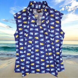 Retrolicious Novelty Shark Tie Halter Top Baby Shark Marine Biology Artsy Size S